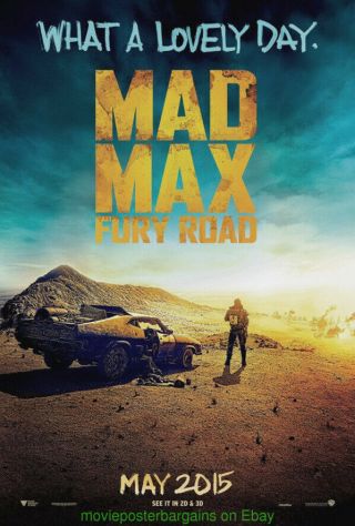 Mad Max Fury Road Movie Poster George Miller Classic Double Sided Advance 27x40