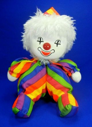 Vintage Wind Up Animated Musical Clown Rainbow Outfit " Let It Snow " Song