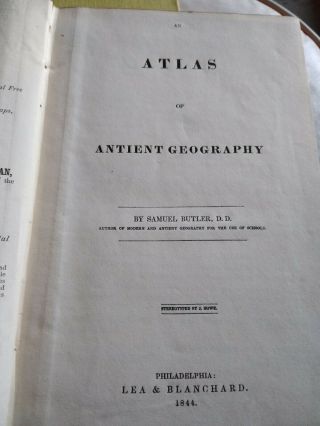 B 1844 Dr.  Butlers Atlas Of Ancient Geography Maps Book