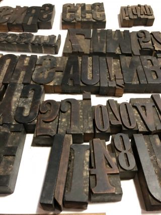 Vintage Letterpress Wood Type Letters - 94 Misc Sizes - Britain Herald. 3