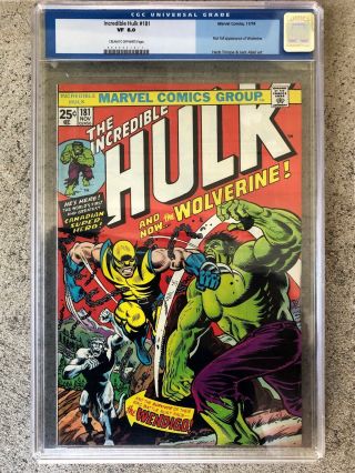 The Incredible Hulk 181 Cgc 8.  0 Marvel 1st Appearance Wolverine Old Cgc Label
