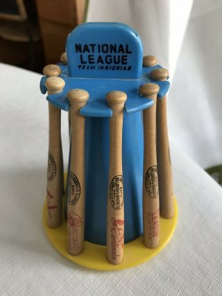 Vintage 1960’s National League Baseball Bat Bank With Wooden Bats
