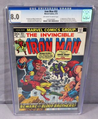 Iron Man 55 (thanos,  Starfox & Drax 1st App) Cgc 8.  0 Vf Marvel Comics 1973 Cbcs