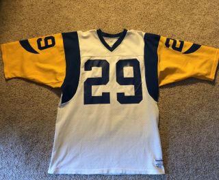 Vintage 80s Nfl Los Angeles Rams Eric Dickerson 29 Sand Knit Football Jersey L