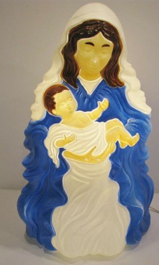 Grand Venture Mary With Baby Nativity Scene Christmas Lighted Blow Mold 26 "