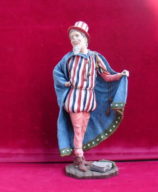 Vintage 1986 History Of Clown " Uncle Sam " Figurine Duncan Royale Made In Usa