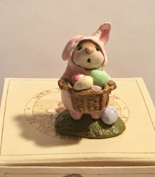 Vintage Wee Forest Folk Easter Bunny Mouse - M 82 Adorable In Pink Bunny Suit