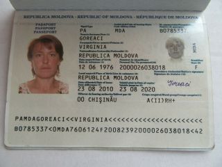 Republic Moldova International Id Passport Woman With Childrens