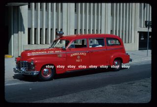 Milwaukee Wi 1947 Cadillac Ambulance Fire Apparatus Slide