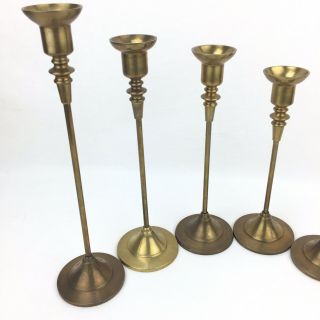 Brass Graduated Candlesticks Set of 6 Taper Candle Holders 6 