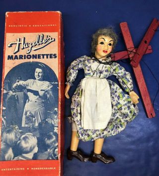14” Vintage Hazelle’s Marionettes Airplane Control “southern Mammy” ? W/ Box