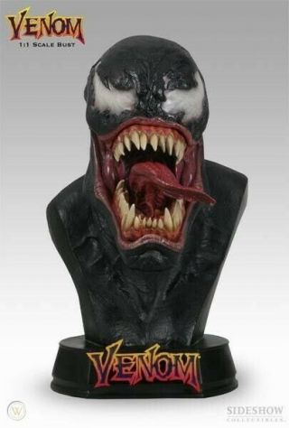 Venom Life Sized Bust Statue Sideshow Low 1 Marvel Spiderman Carnage Wolverine
