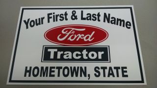Personalized Ford Tractor Aluminum Name Sign