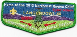 S14 Langundowi Lodge 46 Northeast Region Chief Signed Order Of The Arrow Oa Flap