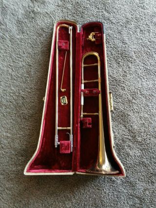 Vintage Getzen Deluxe Trombone Elkhorn Wisconsin Tone Balanced