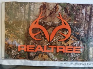 Realtree Camo Deer Official Banner Flag 3x5 Usa Outdoor Hunting Antler American