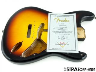 Vintage 60 Nos Usa Fender Custom Shop Stratocaster Body Nitro 3 Color Sunburst