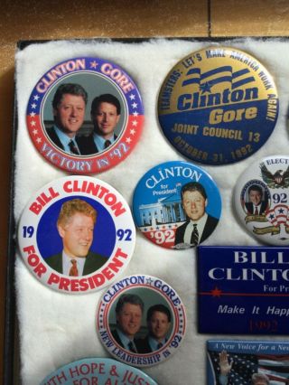 20 Political Pinback Buttons Bill Clinton Gore Kennedy 1992 1993 Atlanta Debate