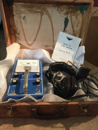 Vintage Goldak Leak Detector Model 777 Wood Case Headphones