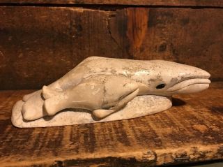 Vintage Whale Carving Sculpture Mt St Helen 