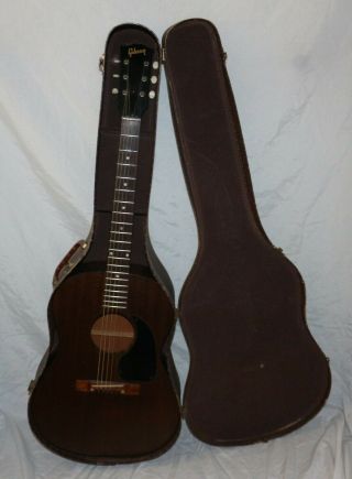 Vintage 1960 Gibson Lgo Acoustic Guitar Mahogany W/ Case
