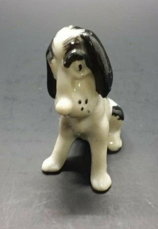 Vintage Minature Ceramic Dog With Sad Eyes Figurine Made In Japan
