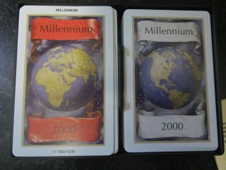 Vintage Kem Brand Playing Cards - Millennium 2000 Double Deck Set - Complete