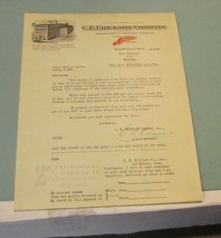 1921 C.  E.  Erickson Company Action Advertising Letter Des Moines Iowa Discounts