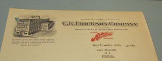 1921 C.  E.  Erickson Company Action Advertising Letter Des Moines Iowa Discounts 2