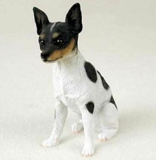 Rat Terrier Dog Figurine Statue Hand Painted Resin Pet Lovers Gift