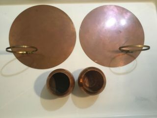 Revere Art Deco " Reflections " Copper And Brass Wall Hangers,  Rome N.  Y.