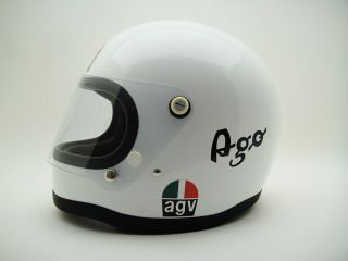 VINTAGE AGV AGO ITALIAN Helmet Motorcycle Giacomo Agostini Café Racer Rider TT 2