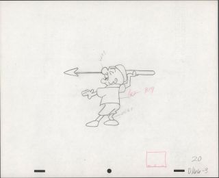 Mr.  Magoo With Harpoon Animation Cel Drawing - 20 D166 - 3
