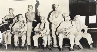 1944 WW2 US Army Soldier BIG BAND MUSICIANS PHOTO photograph 3