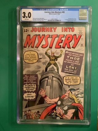 Journey Into Mystery 85 Cgc 3.  0 - White Pages - 1st Loki