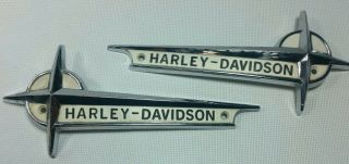 Harley Vintage 1961 - 1962 Fl &flh Gas Tank Emblems Dyna Softail Sportster Oem