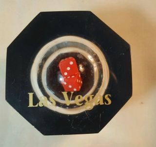 Vintage Lucite Paperweight Las Vegas Dice