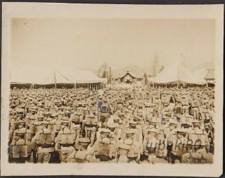 C26 Imperial Japanese Army Photo Infantry Regiment Soldiers In Shrine