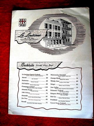 Orleans.  La Louisiane French Restaurant.  Ca.  1950 