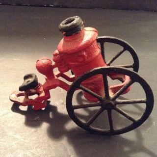 Vintage Cast Iron Toy Steam Pumper Fire Engine No Wagon,  Horses Or Driver