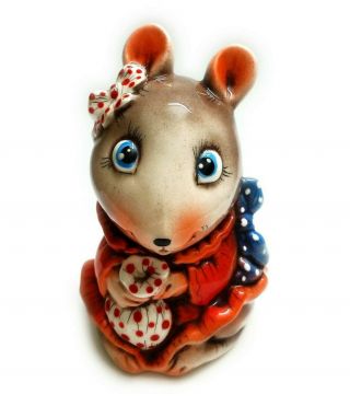 Rat.  Ceramic Porcelain Figurine " Rat With Bag ".  Ceramic Figurine Handmade.