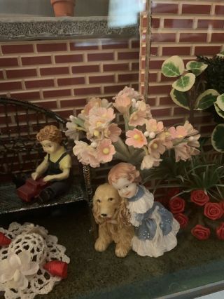 Vintage 1998 Miniature Shadow Box,  Doll House Wall Decor,  Garden Scene Diorama 3