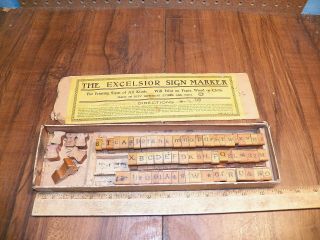 Vintage The Excelsior Sign Marker Rubber Stamp Kit