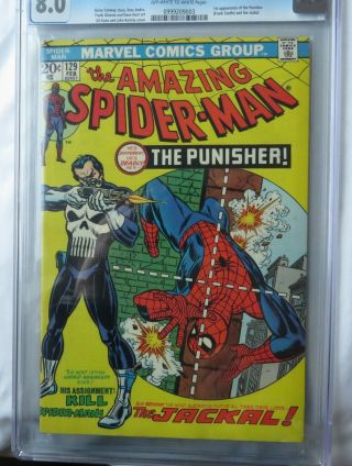 Spiderman 129 Cgc 8.  0 Marvel,  1st Appearance Of The Punisher