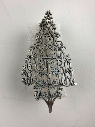 Vintage Alphabet Christmas Tree,  C & C S.  M 925 Sterling Silver Pin Brooch Signed
