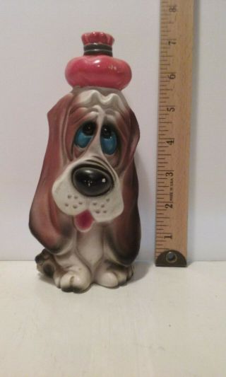 Vintage Ceramic Basset Hound Dog Puppy Figurine Norleans Japan 7 " H Big Eyes