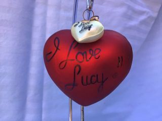 Christopher Radko I Love Lucy Red Heart Christmas Ornament