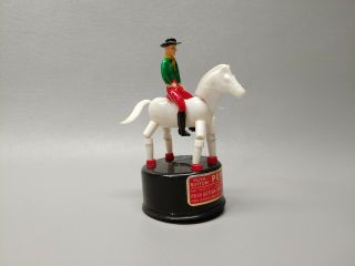 Vintage Push Button Puppet Cowboy On Horse Kohner Bros Dancing Horse