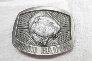 Vintage Old Bsa Boy Scout Woodbadge Wood Badge Beaver Belt Buckle