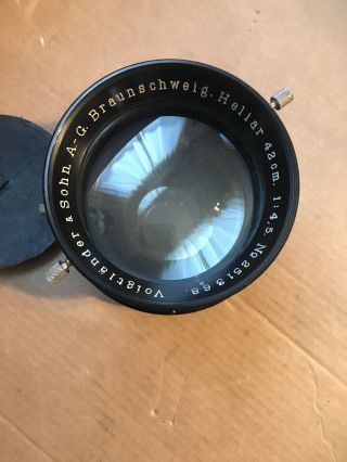 Vintage Voigtlander Braunschweig Heliar 1:4,  5 F=42cm Lens 42cm 1:4.  5